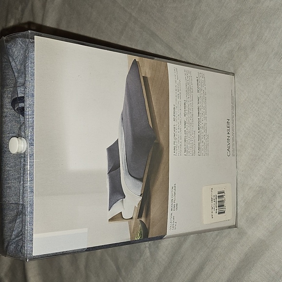 Calvin Klein King Pillowcases Heathered Blue - Picture 4 of 7